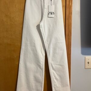 Zara Crisp White Denim Pants